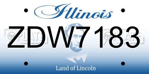 ZDW7183 Illinois License Plate