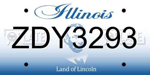 ZDY3293 Illinois License Plate