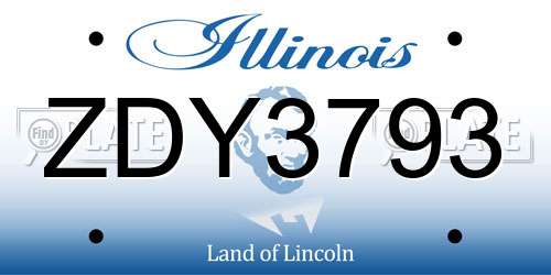 ZDY3793 Illinois License Plate