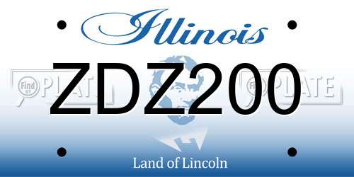 ZDZ200 Illinois License Plate