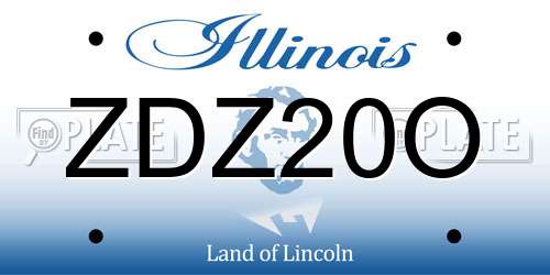 ZDZ20O Illinois License Plate