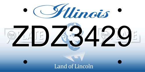 ZDZ3429 Illinois License Plate