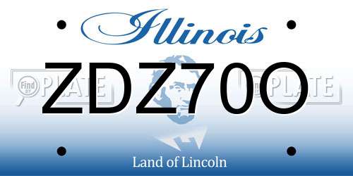 ZDZ70O Illinois License Plate