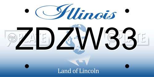 ZDZW33 Illinois License Plate