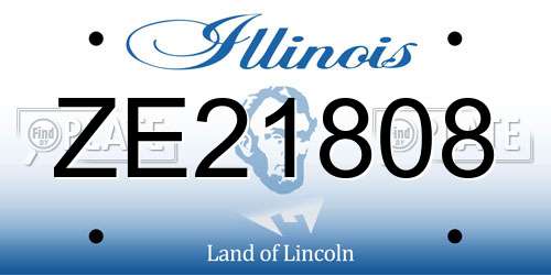 ZE21808 Illinois License Plate