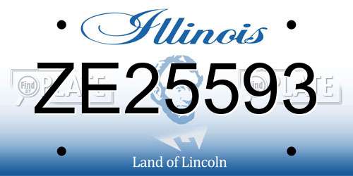 ZE25593 Illinois License Plate