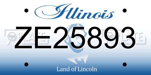 ZE25893 Illinois License Plate