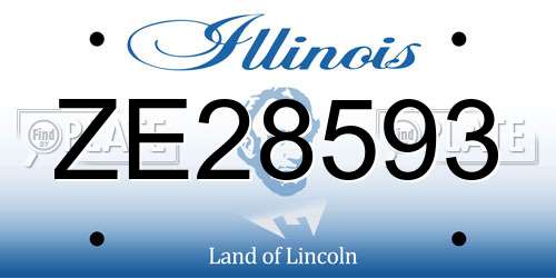 ZE28593 Illinois License Plate