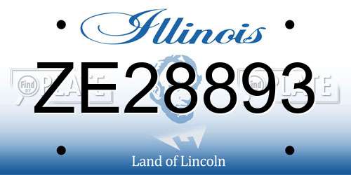 ZE28893 Illinois License Plate
