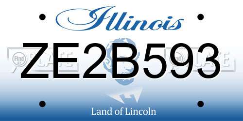 ZE2B593 Illinois License Plate