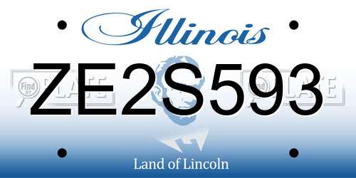 ZE2S593 Illinois License Plate