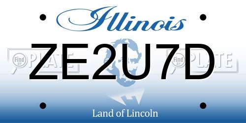 ZE2U7D Illinois License Plate