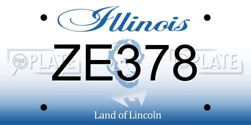 ZE378 Illinois License Plate