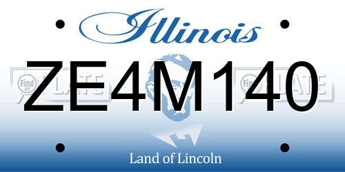 ZE4M140 Illinois License Plate