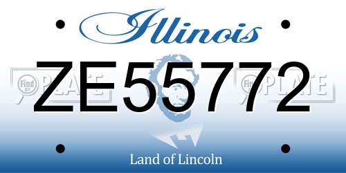 ZE55772 Illinois License Plate