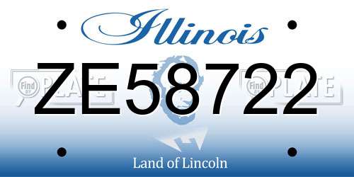 ZE58722 Illinois License Plate