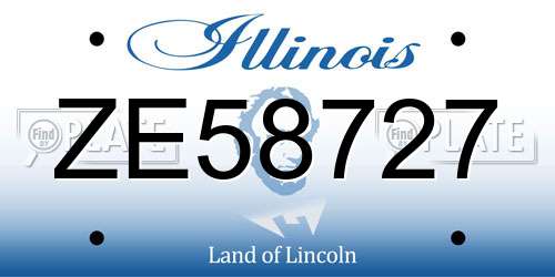 ZE58727 Illinois License Plate