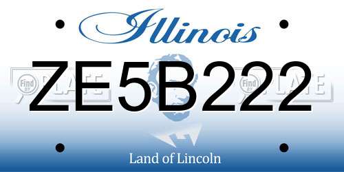 ZE5B222 Illinois License Plate