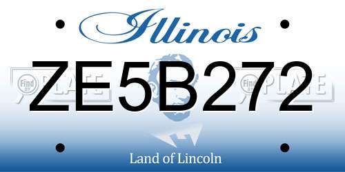 ZE5B272 Illinois License Plate