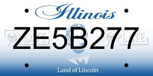 ZE5B277 Illinois License Plate