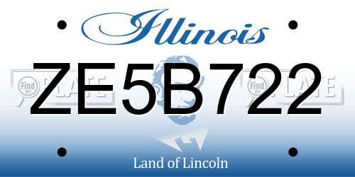 ZE5B722 Illinois License Plate