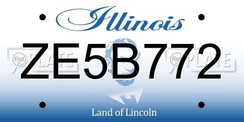 ZE5B772 Illinois License Plate
