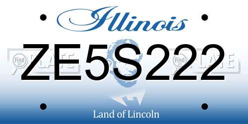 ZE5S222 Illinois License Plate