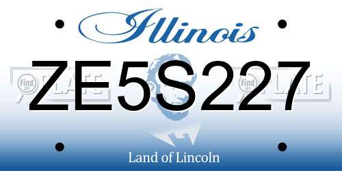 ZE5S227 Illinois License Plate