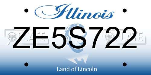 ZE5S722 Illinois License Plate