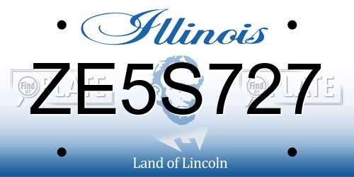ZE5S727 Illinois License Plate