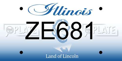 ZE681 Illinois License Plate
