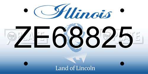 ZE68825 Illinois License Plate