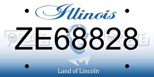 ZE68828 Illinois License Plate