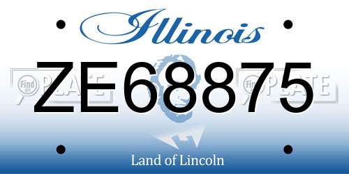 ZE68875 Illinois License Plate