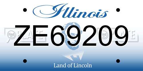 ZE69209 Illinois License Plate