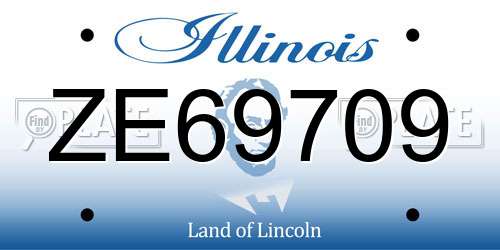 ZE69709 Illinois License Plate