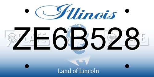 ZE6B528 Illinois License Plate