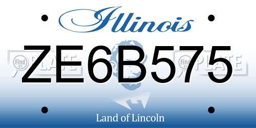 ZE6B575 Illinois License Plate