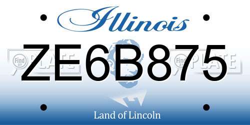 ZE6B875 Illinois License Plate