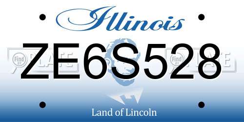 ZE6S528 Illinois License Plate