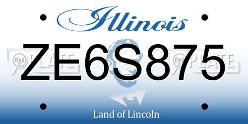 ZE6S875 Illinois License Plate
