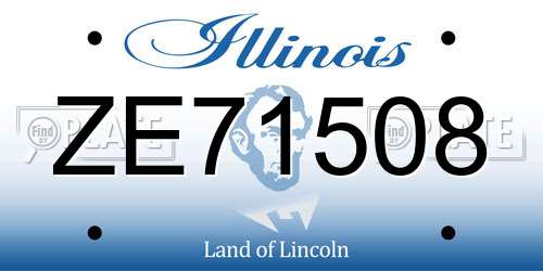 ZE71508 Illinois License Plate