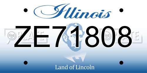 ZE71808 Illinois License Plate