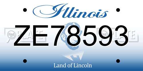 ZE78593 Illinois License Plate