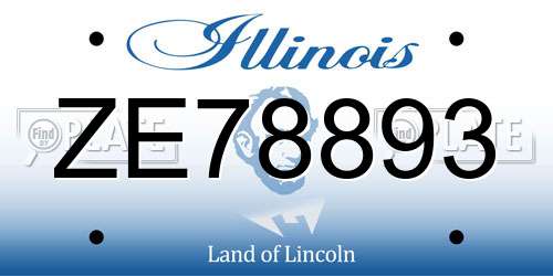 ZE78893 Illinois License Plate