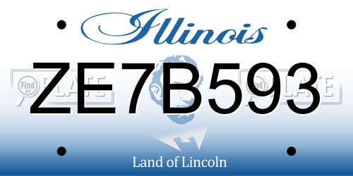 ZE7B593 Illinois License Plate