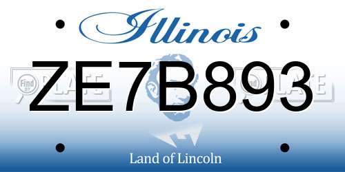 ZE7B893 Illinois License Plate