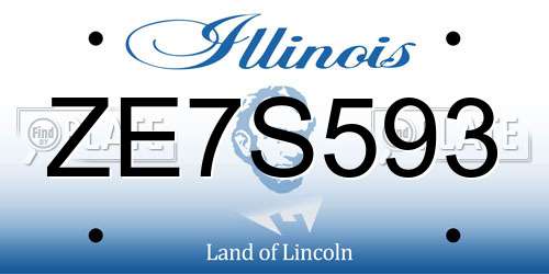 ZE7S593 Illinois License Plate