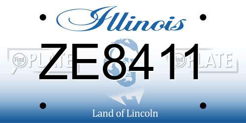 ZE8411 Illinois License Plate