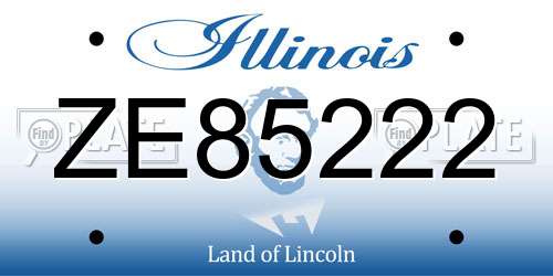 ZE85222 Illinois License Plate